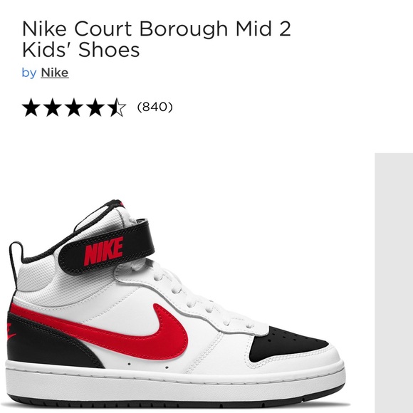 Nike Court Borough Mid 2 Boys shoes 5Y - Picture 4 of 4